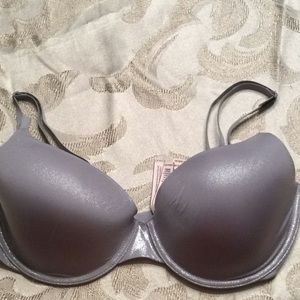 NWT Victoria Secret Demi bra. Shimmering silver.